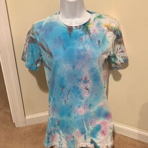 Cotton On Blue Tie-Dye Short Sleeve Tee in S/P